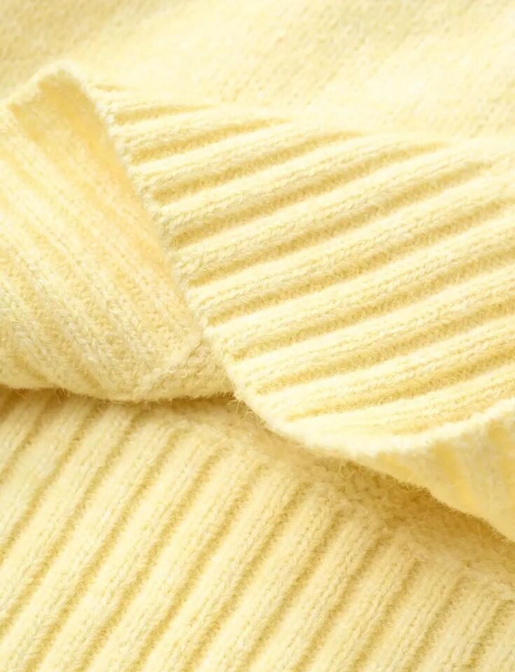 Limon Sarı Bisiklet Yaka Oversize Triko Kazak