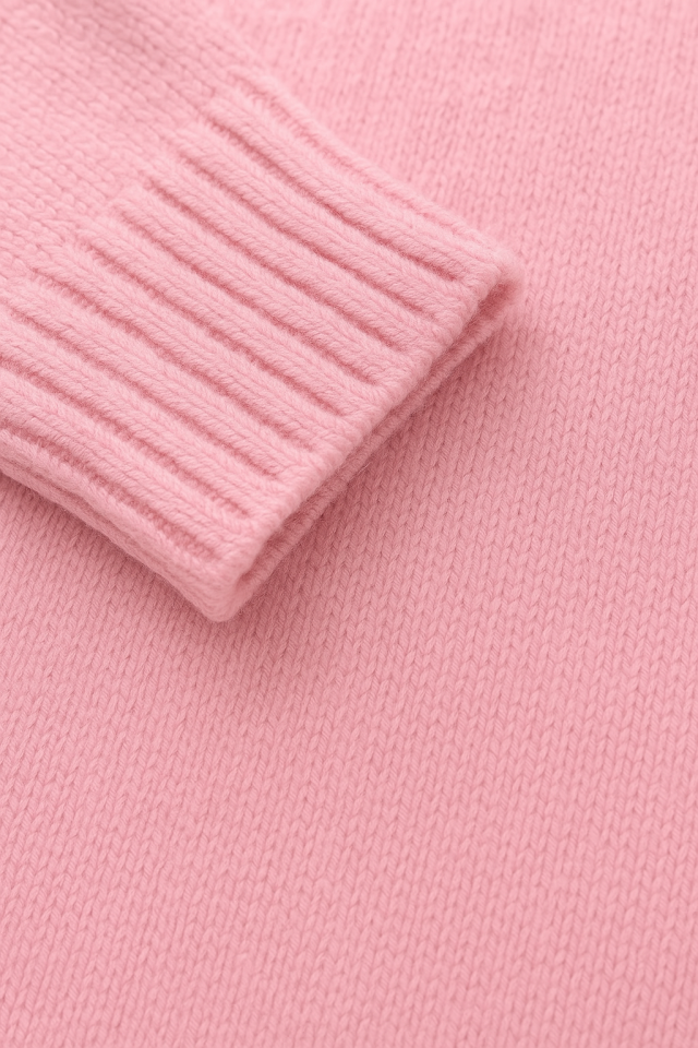 Şeker Pembe Trend Bisiklet Yaka Oversize Triko Kazak